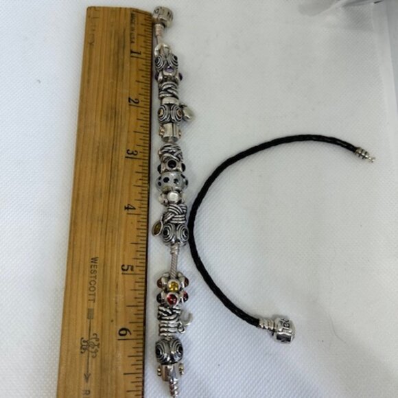 Pandora Charm Bracelet Sterling Silver, Gold & Precious Stones - Picture 3 of 4